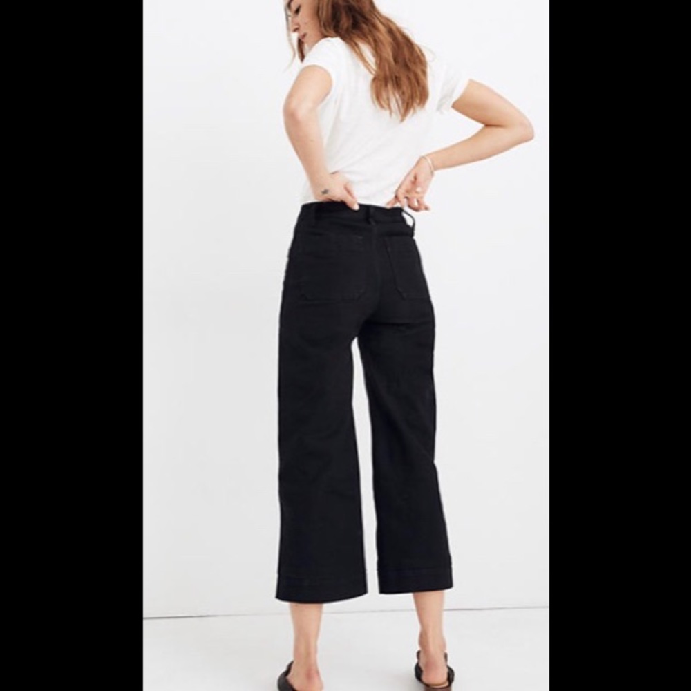 Madewell black Emmett wide leg pant 28P - Picture 4 of 8